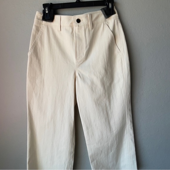 Jenni Kayne High Rise Wide Leg Jeans In Natural Sz 2 NWT Neutral Minimalist Crop - Picture 8 of 14